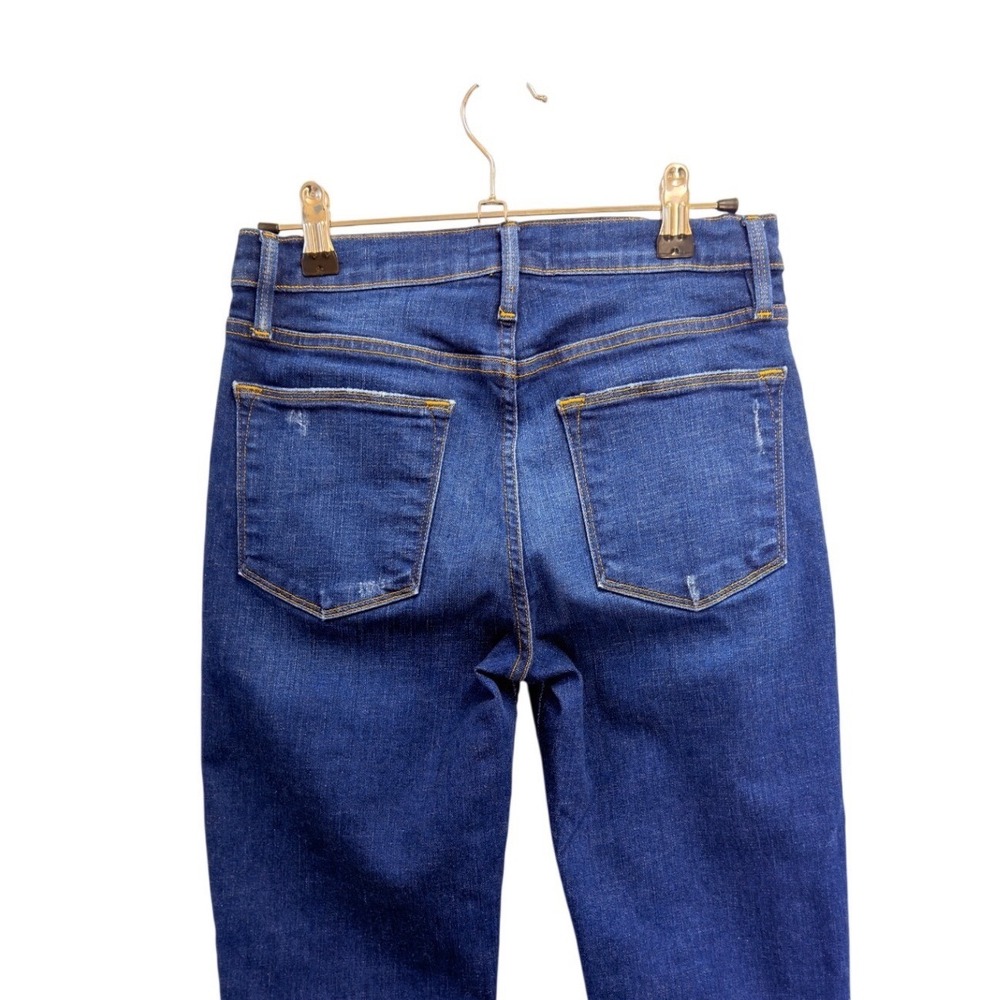 Frame Le High Straight Jeans Women 25 Blue Excellent Split Hem Helms LHSTTS394 - Picture 5 of 14
